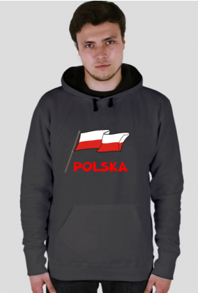 Bluza z kapturem patriotyczna bialo-czerwona flaga Polska