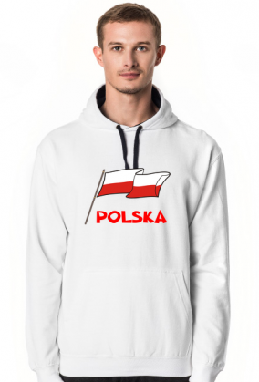 Bluza z kapturem patriotyczna bialo-czerwona flaga Polska