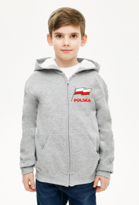 Bluza dziecieca z kapturem patriotyczna bialo-czerwona flaga Polska