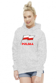 Bluza z kapturem patriotyczna bialo-czerwona flaga Polska