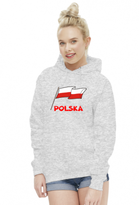 Bluza z kapturem patriotyczna bialo-czerwona flaga Polska