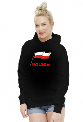 Bluza z kapturem patriotyczna bialo-czerwona flaga Polska