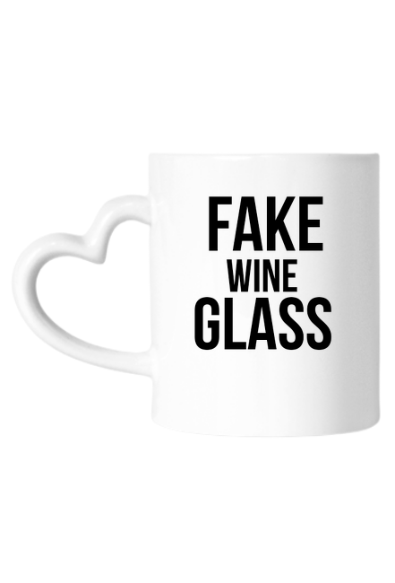 White heart FAKE wine GLASS