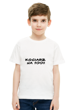 Koszulka chłopięca Kociarz na 100%