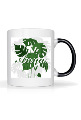 Kubek Anna - Monstera dwustronny kolor