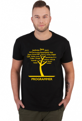 Programista. Prezent dla Programisty. Koszulka dla Programisty. Coder. Java, Python, SQL, PHP, HTML