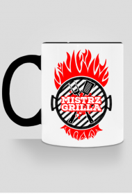 Mistrz Grilla - Kubek biało-kolorowy