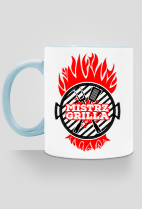 Mistrz Grilla - Kubek biało-kolorowy