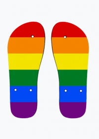 Tęcza LGBT klapki japonki