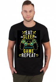 Koszulka męska Eat Sleep Game Reapet