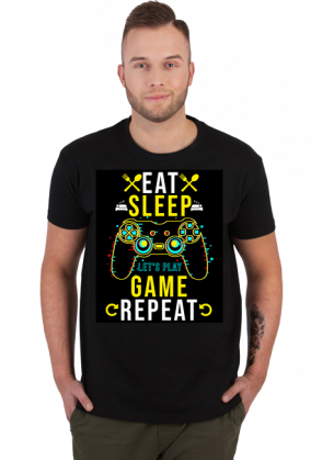 Koszulka męska Eat Sleep Game Reapet