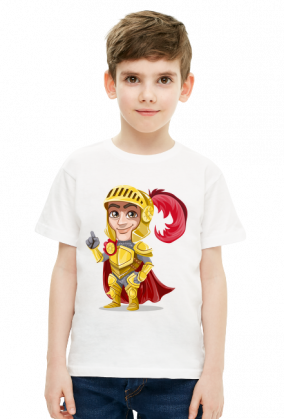 Koszulka kid chłopiec RPG Rycerz w złotej zbroi