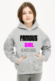 Bluza Grey z kapturem dla dziewczynki Famous Girl