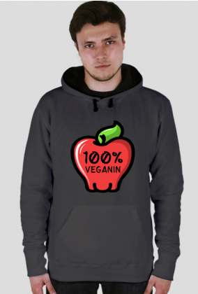 100% Veganin - Bluza męska z kapturem