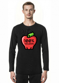 100% Veganin - Koszulka męska z długim rękawem