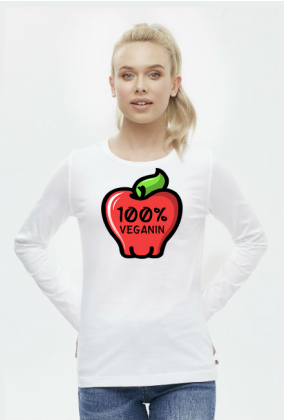 100% Veganin - Koszulka damska z długim rękawem