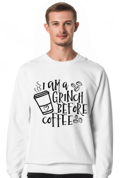 Przed kawą bluza biała