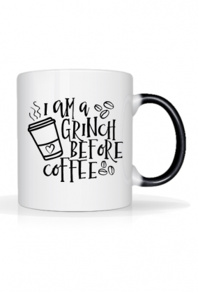 Przed kawą biało-czarny kubek