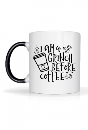 Przed kawą biało-czarny kubek