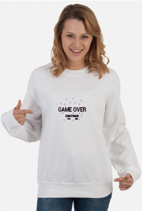 Bluza Game Over biała dla niej