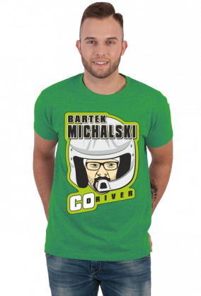 T-Shirt Green New Logo - Bartek Michalski Rally Co-Driver