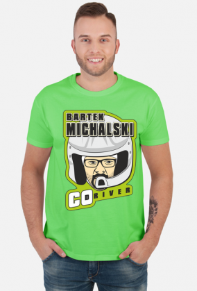 T-Shirt Green New Logo - Bartek Michalski Rally Co-Driver