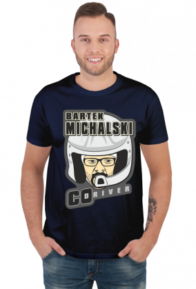 T-Shirt Grey New Logo - Bartek Michalski Rally Co-Driver