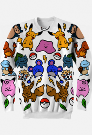 Symetryczna bluza Pokemon doodle