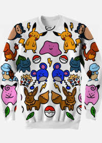 Symetryczna bluza Pokemon doodle