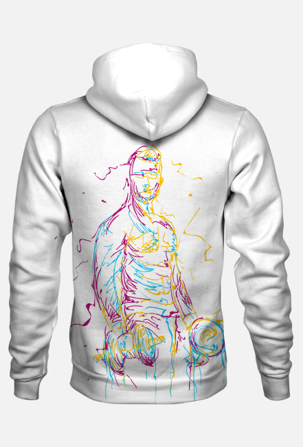 Bluza Męska z kapturem całe plecy   - Facet z Hantlami