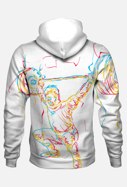 Bluza Męska z kapturem całe plecy   - Facet ze sztangą