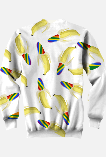 Bluza bez kaptura Banana with Rainbow
