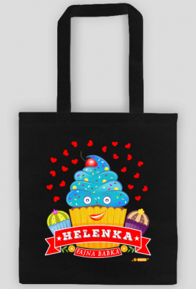 Helenka Fajna Babka - Torba na zakupy czarna z imieniem