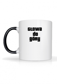 Kubek z koniem i napisem „głowa do góry”