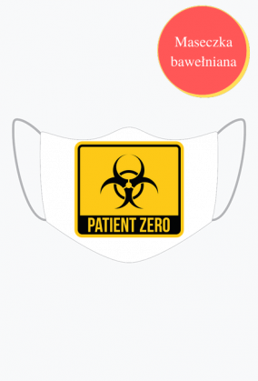 Maseczka z napisem "COVID - patient zero "