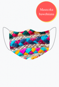 Maseczka ochronna z nadrukiem - kolorowy motyw tkacki