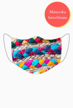 Maseczka ochronna z nadrukiem - kolorowy motyw tkacki