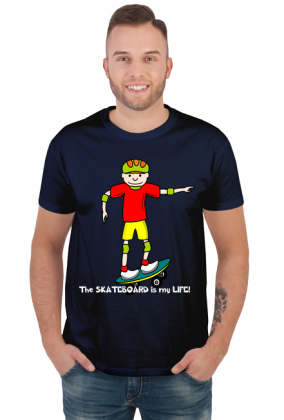 Koszulka z nadrukiem The skateboard is my life!