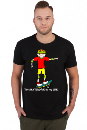 Koszulka z nadrukiem The skateboard is my life!