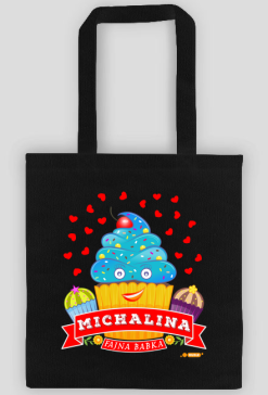 Michalina Fajna Babka - Torba na zakupy czarna z imieniem