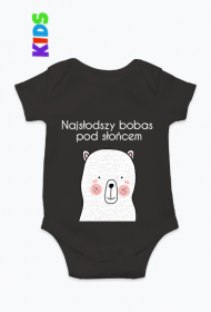 Czarne body niemowlęce z misiem