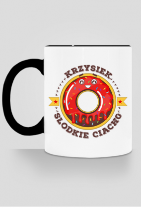 Krzysiek Słodkie Ciacho - Kubek biało-kolorowy z imieniem