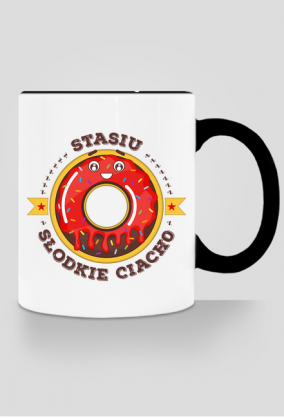 Stasiu Słodkie Ciacho - Kubek biało-kolorowy z imieniem
