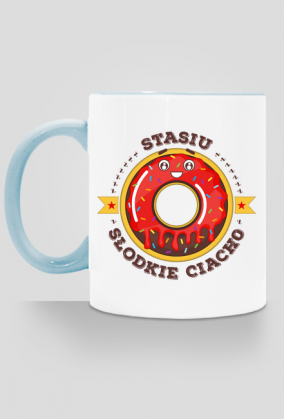 Stasiu Słodkie Ciacho - Kubek biało-kolorowy z imieniem
