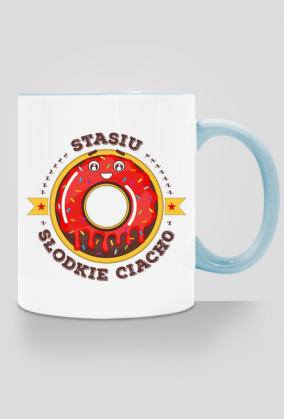 Stasiu Słodkie Ciacho - Kubek biało-kolorowy z imieniem