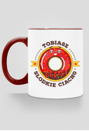 Tobiasz Słodkie Ciacho - Kubek biało-kolorowy z imieniem