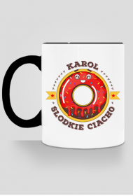 Karol Słodkie Ciacho - Kubek biało-kolorowy z imieniem