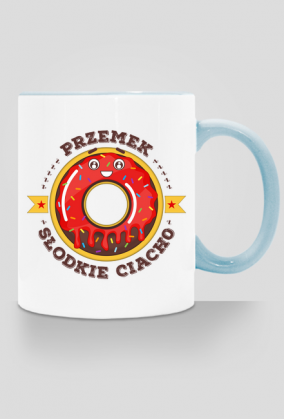 Przemek Słodkie Ciacho - Kubek biało-kolorowy z imieniem