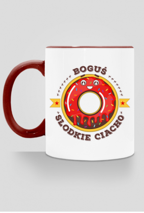 Boguś Słodkie Ciacho - Kubek biało-kolorowy z imieniem