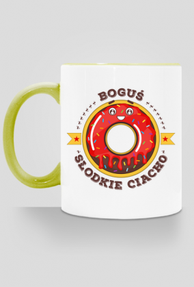 Boguś Słodkie Ciacho - Kubek biało-kolorowy z imieniem